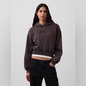 GAP Vintage Cropped Hoodie in Washed